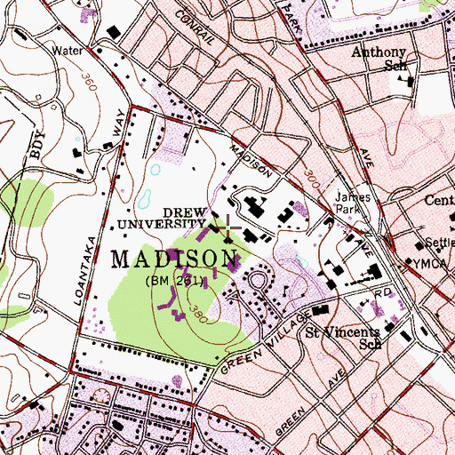 Topographic Map of Wendel Hall, NJ