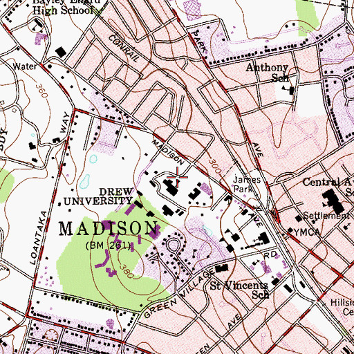 Topographic Map of Mead Hall, NJ
