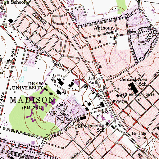 Topographic Map of Hall of Sciences, NJ