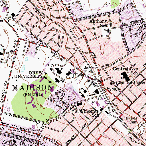 Topographic Map of Brothers College, NJ