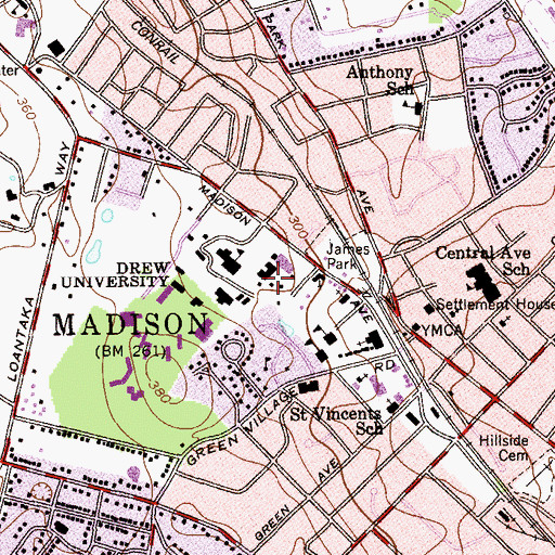 Topographic Map of Sycamore Cottage, NJ