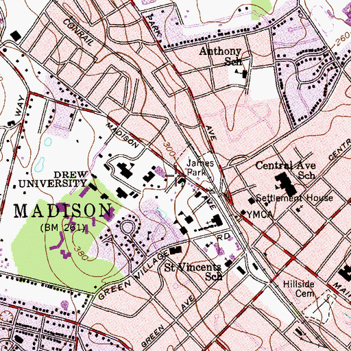 Topographic Map of Davies House, NJ