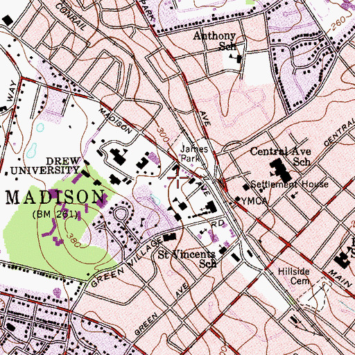Topographic Map of Lewis House, NJ