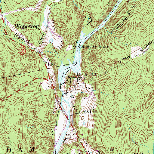 Topographic Map of Basin Hill Cemetery, CT