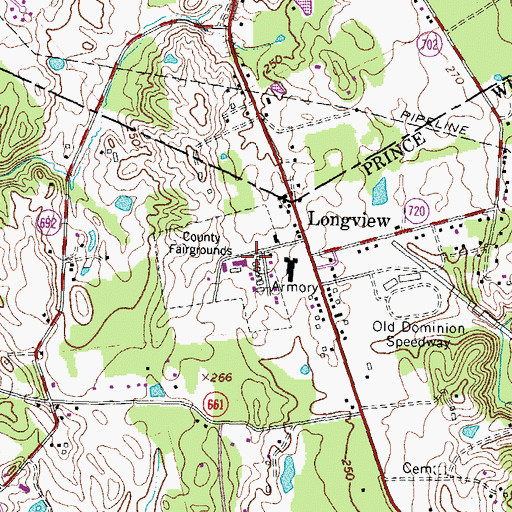 Topographic Map of Prince William County Fairgrounds, VA