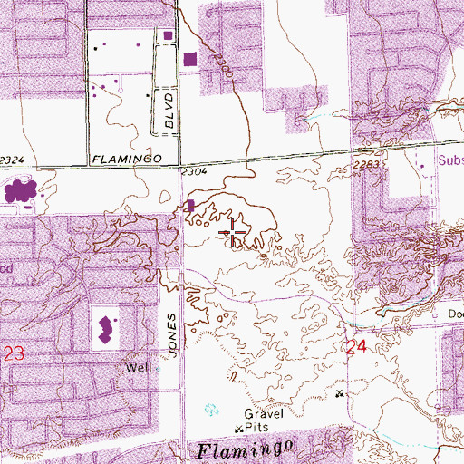 Topographic Map of Montevista Hospital, NV