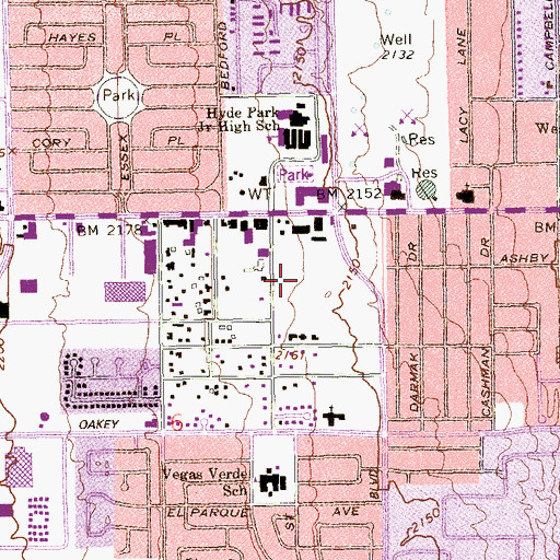 Topographic Map of HealthSouth Rehabilitation Hospital of Las Vegas, NV