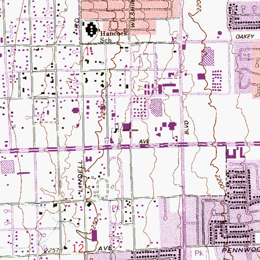 Topographic Map of Kindred Hospital Las Vegas - Sahara, NV