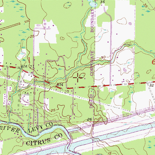 Topographic Map of First Baptist Church of Inglis, FL