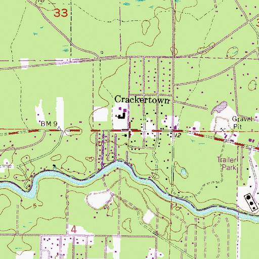 Topographic Map of Rock Old Gospel Church, FL