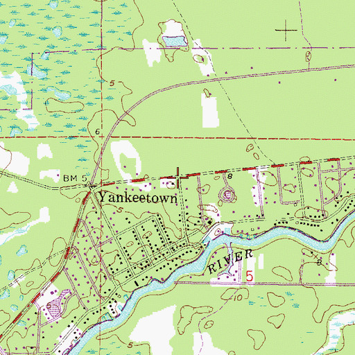 Topographic Map of Yankeetown Church of God, FL