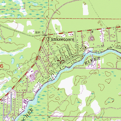 Topographic Map of Yankeetown Fire and Rescue, FL