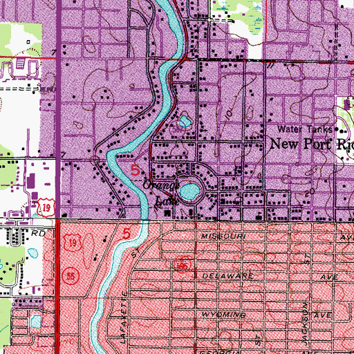 Topographic Map of West Pasco Historical Society Museum and Library, FL