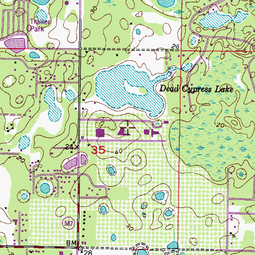 Topographic Map of Pasco County Detention Center-West Facility (historical), FL