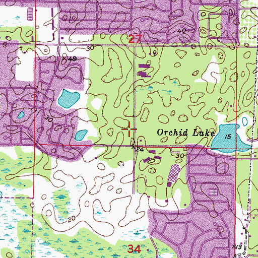 Topographic Map of Orchid Lake Civic Center, FL