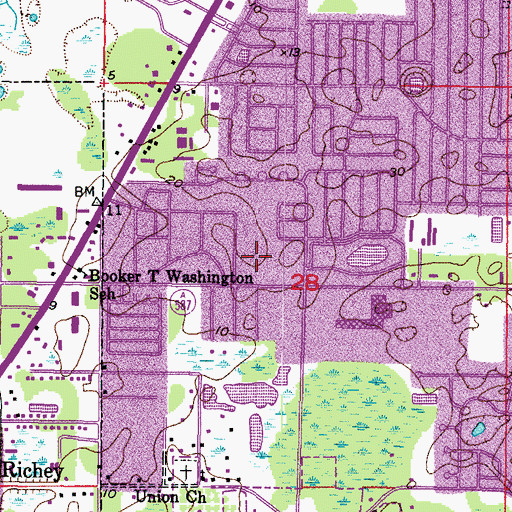 Topographic Map of Port Richey Police Department, FL