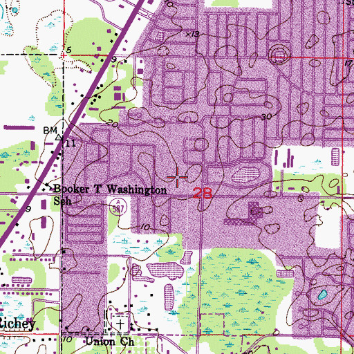 Topographic Map of Port Richey City Hall, FL