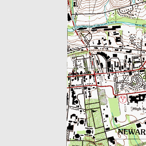 Topographic Map of Christina School District, DE