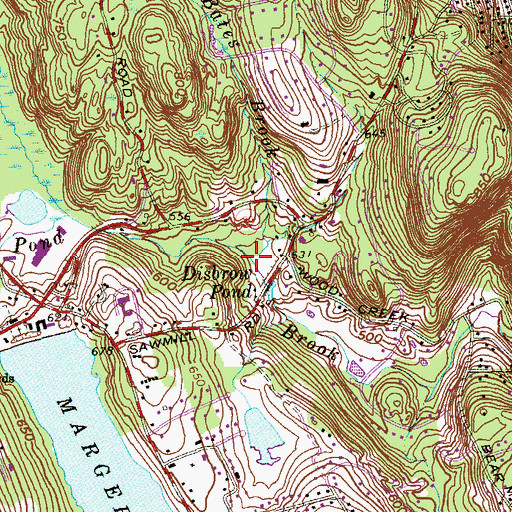 Topographic Map of Bates Brook, CT