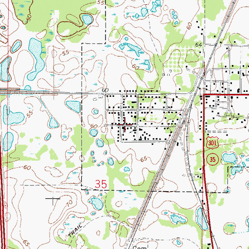 Topographic Map of Greater Mount Olive AME Church, FL