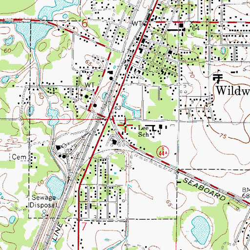 Topographic Map of Mount Moriah AME Church, FL