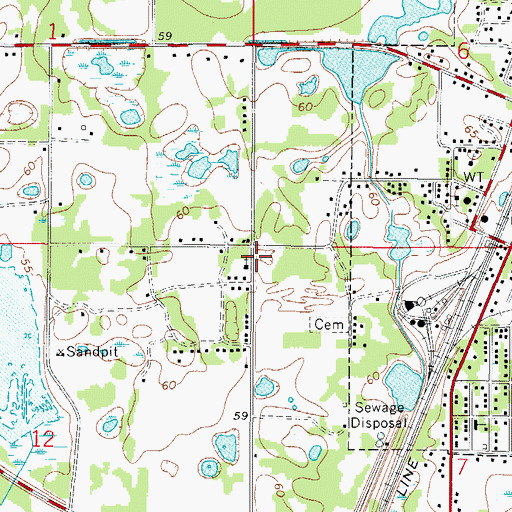 Topographic Map of Mount Zion Baptist Church, FL