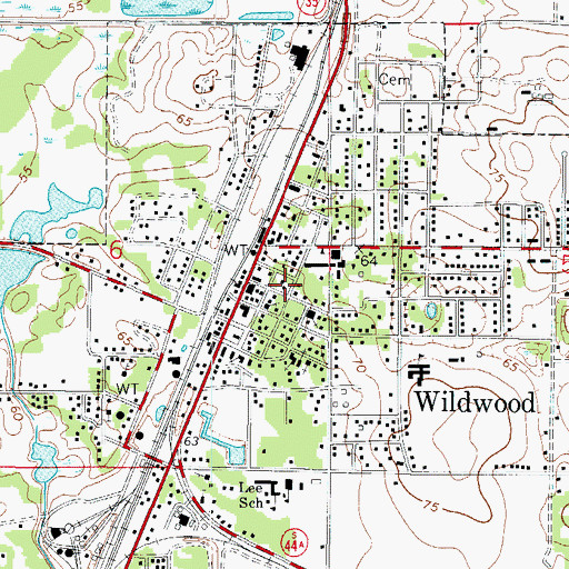 Topographic Map of First Presbyterian Church, FL