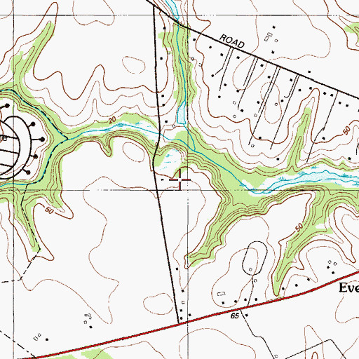 Topographic Map of Brick Mill Elementary School, DE