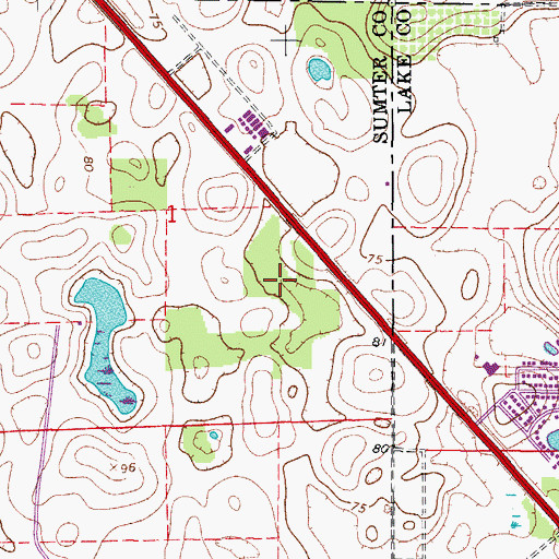 Topographic Map of The Villages Regional Hospital, FL