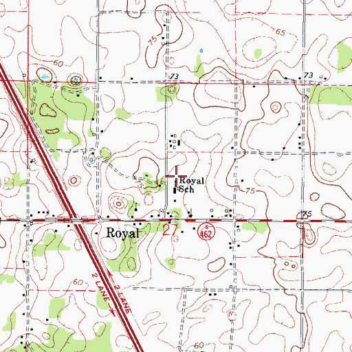 Topographic Map of Sumter County Fire and Rescue Station 34 Royal Fire District, FL
