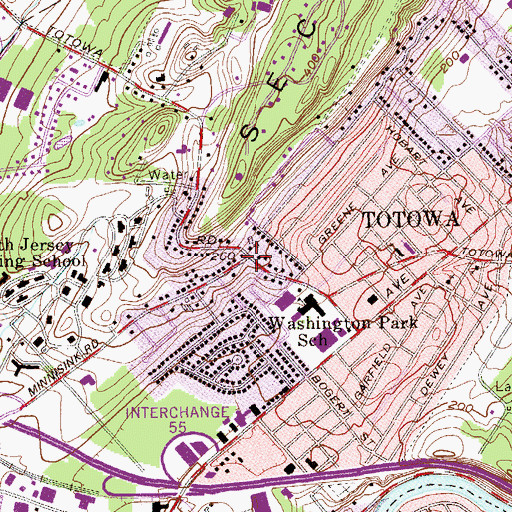 Topographic Map of Dwight D Eisenhower Public Library, NJ