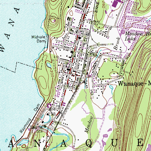 Topographic Map of Wanaque Borough Free Public Library, NJ