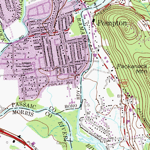 Topographic Map of North Jersey Airport (historical), NJ