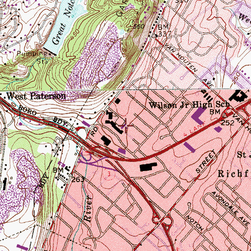 Topographic Map of Saint Philip the Apostle School, NJ