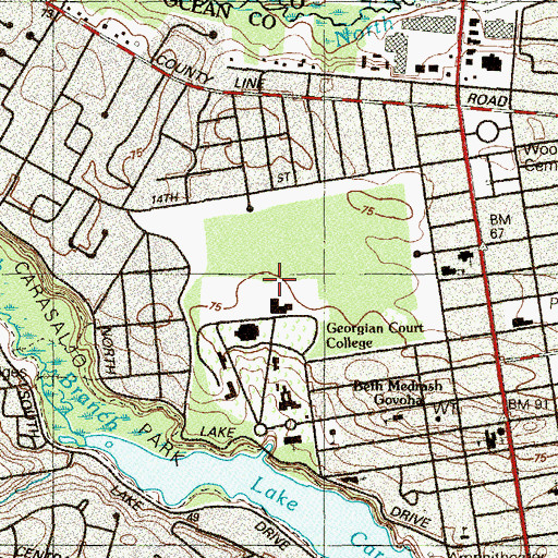 Topographic Map of Mercy Center, NJ