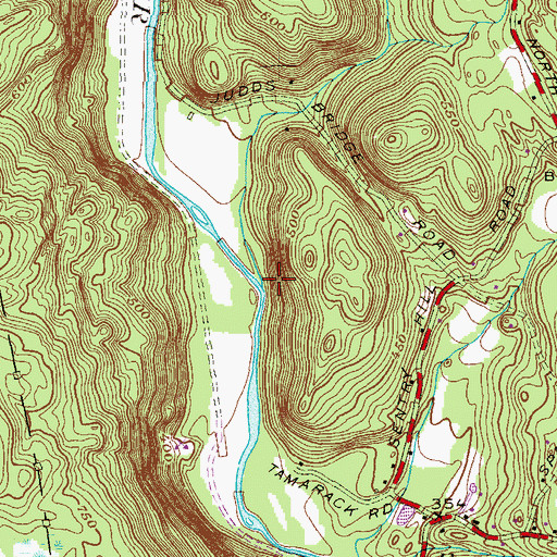 Topographic Map of Battle Swamp Brook, CT