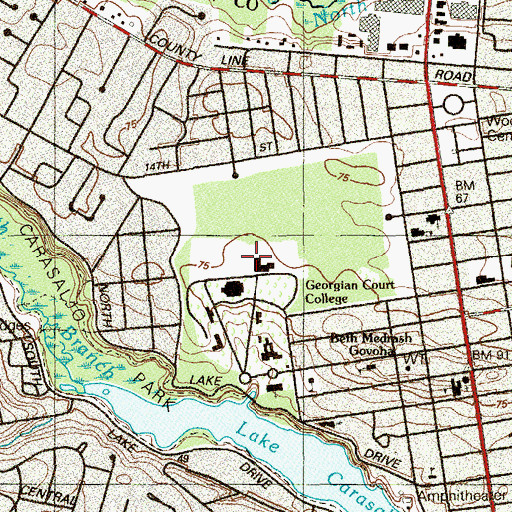 Topographic Map of Sister Mary Joseph Cunningham Library, NJ