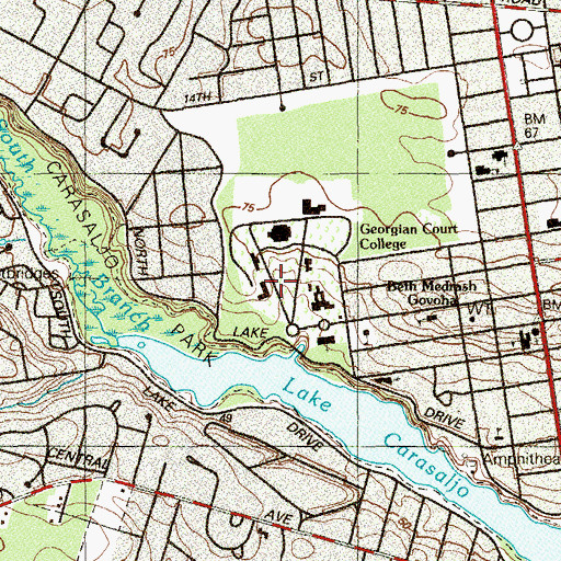 Topographic Map of Maria Hall, NJ