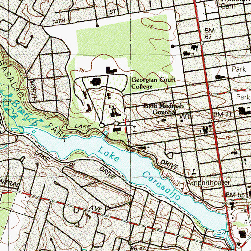 Topographic Map of Gould Mansion, NJ