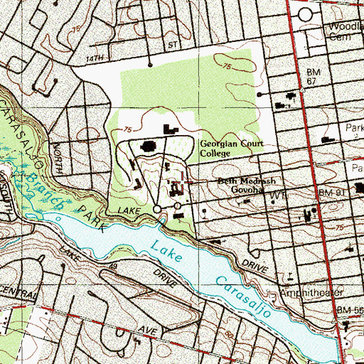 Topographic Map of Raymond Hall Complex, NJ