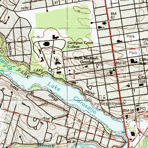 Topographic Map of Music Center, NJ