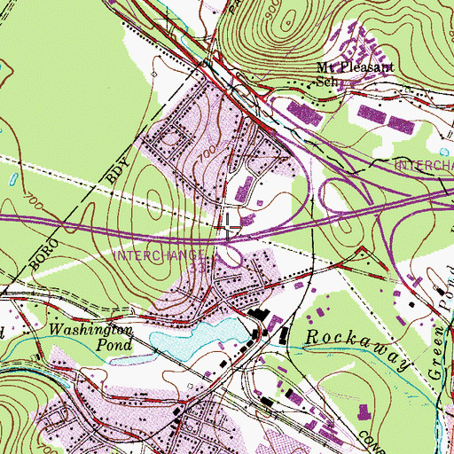 Topographic Map of Interchange 33, NJ