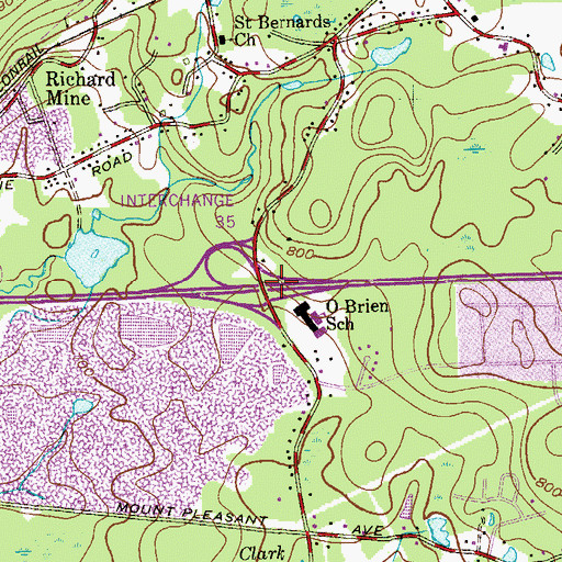 Topographic Map of Interchange 35, NJ
