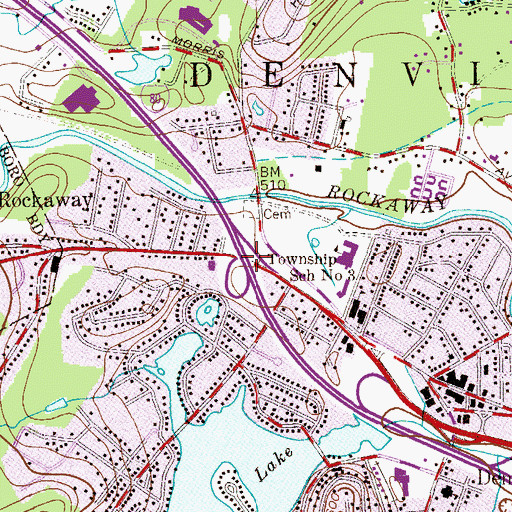 Topographic Map of Interchange 38, NJ
