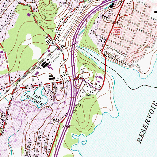 Topographic Map of Interchange 43, NJ