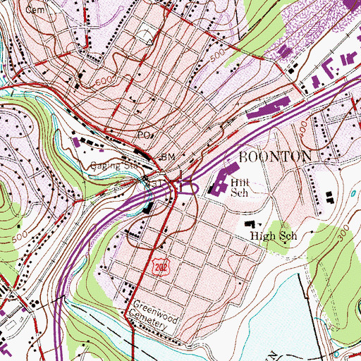 Topographic Map of Interchange 44, NJ