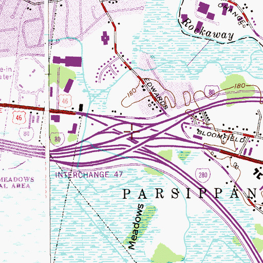 Topographic Map of Interchange 47, NJ