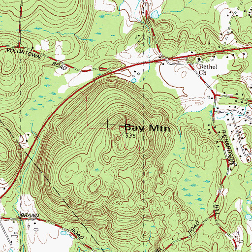 Topographic Map of Bay Mountain, CT