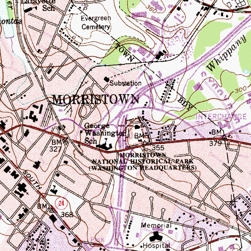 Topographic Map of Interchange 36, NJ