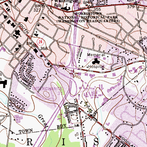 Topographic Map of Interchange 35, NJ